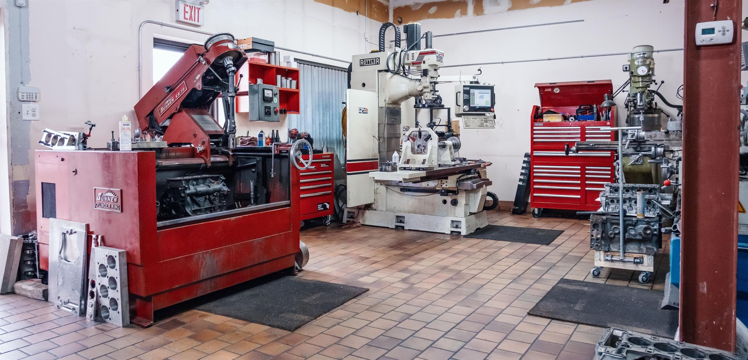 The engine machine shop with a Rottler F67A CNC machining centre